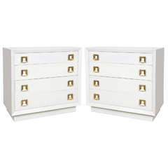 Pair of Lacquered Chests with Unique Pulls