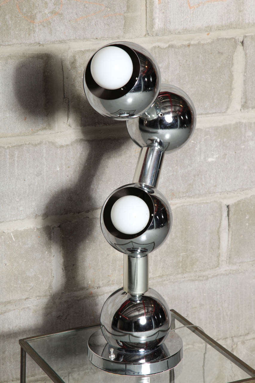 Pair of Habitat Chrome Orb Table Lamps