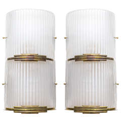 Vintage Brass and Murano Glass Sconces