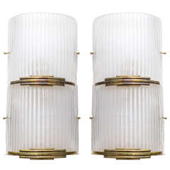 Vintage Brass and Murano Glass Sconces