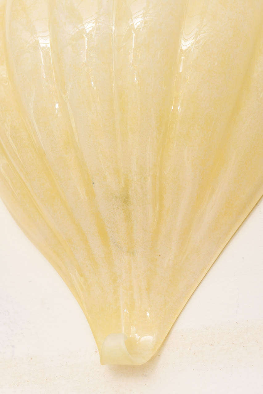Hand-Crafted Italian Murano Art Glass Shell Sconces