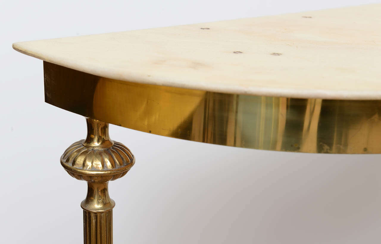 Italian Demi Lune Brass Console 6