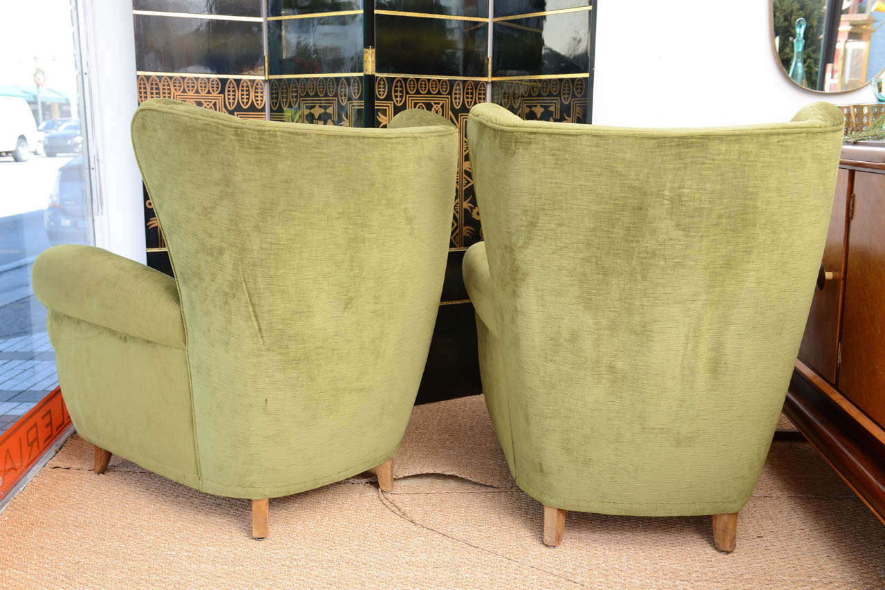 Mid-20th Century Pair of Paolo Buffa Wingtip Arm Chairs