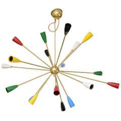 Eighteen-Shade Brass Chandelier 5