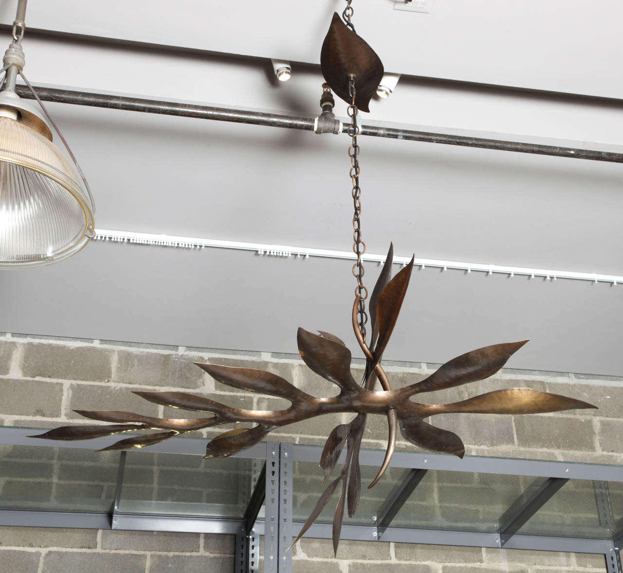 Unique Bronze Chandelier by Hervé van der Straeten