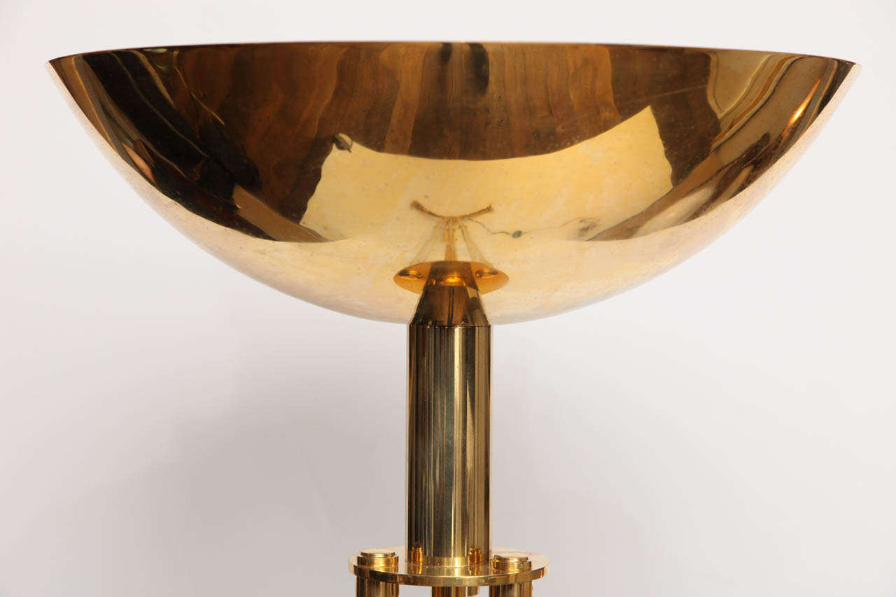 Jules Leleu, Gilt-Metal Floor Lamp, France, C. 1960 In Good Condition In New York, NY