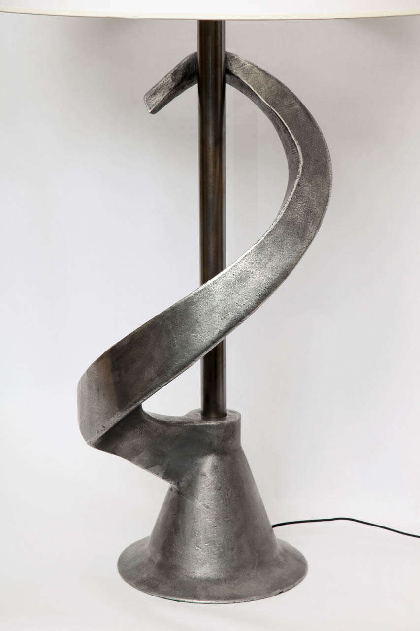 Mid-Century Modern  Table Lamp Brutalist Mid Century Modern Sculptural iron 1960's