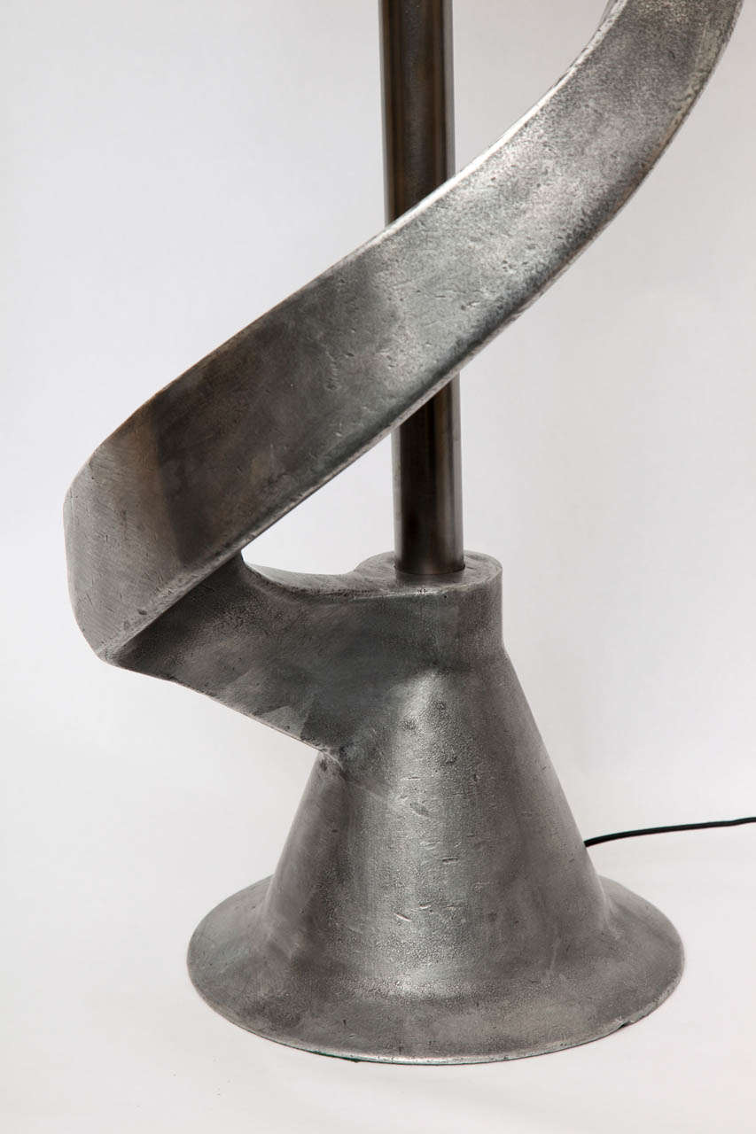 American  Table Lamp Brutalist Mid Century Modern Sculptural iron 1960's