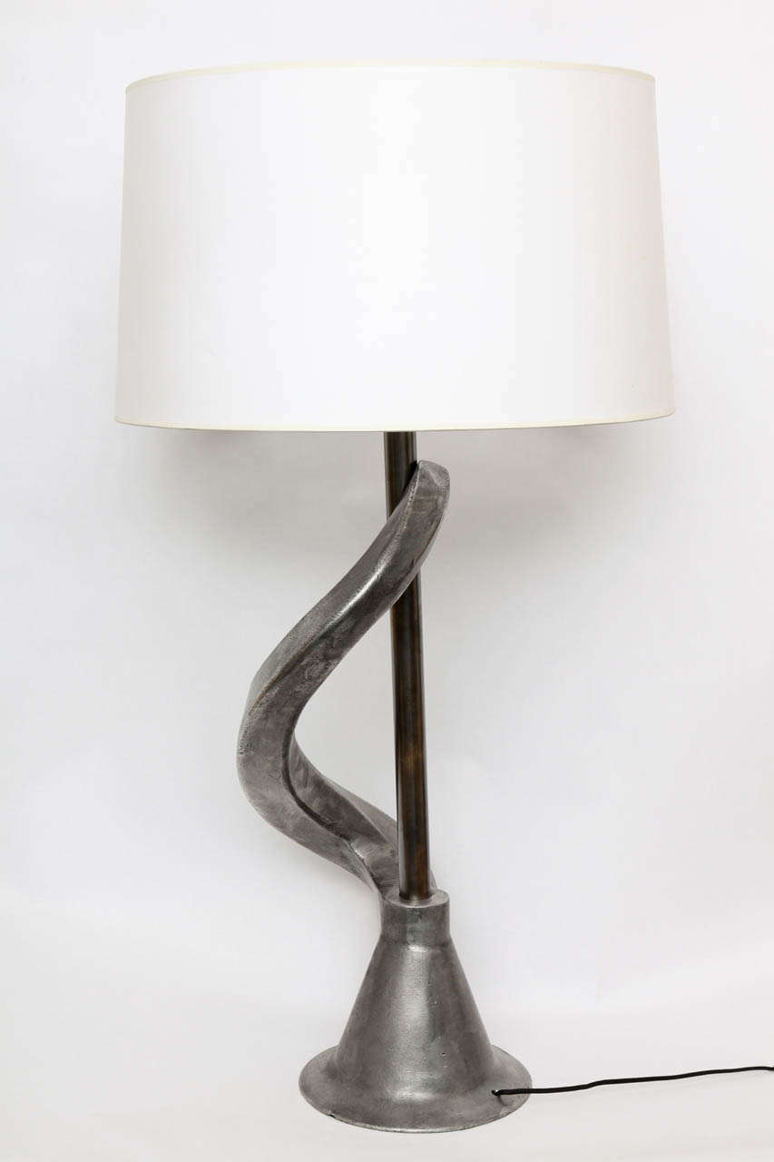 Mid-20th Century  Table Lamp Brutalist Mid Century Modern Sculptural iron 1960's
