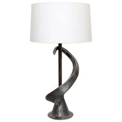 1960s Brutalist Sculptural Iron Table Lamp 11