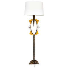 Mid Century Modern Italian Brutalist Floor Lamp 1960's