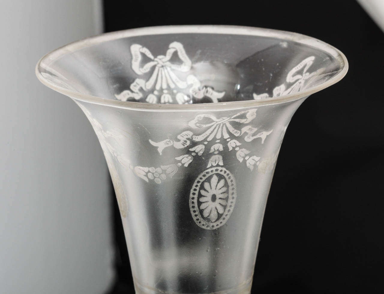 Edwardian Tall Sterling Silver-Mounted Irridescent Etched Glass Vase 4