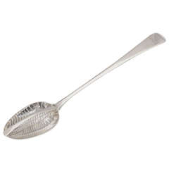 Large Georgian Sterling Silver Stuffing/Straining Spoon