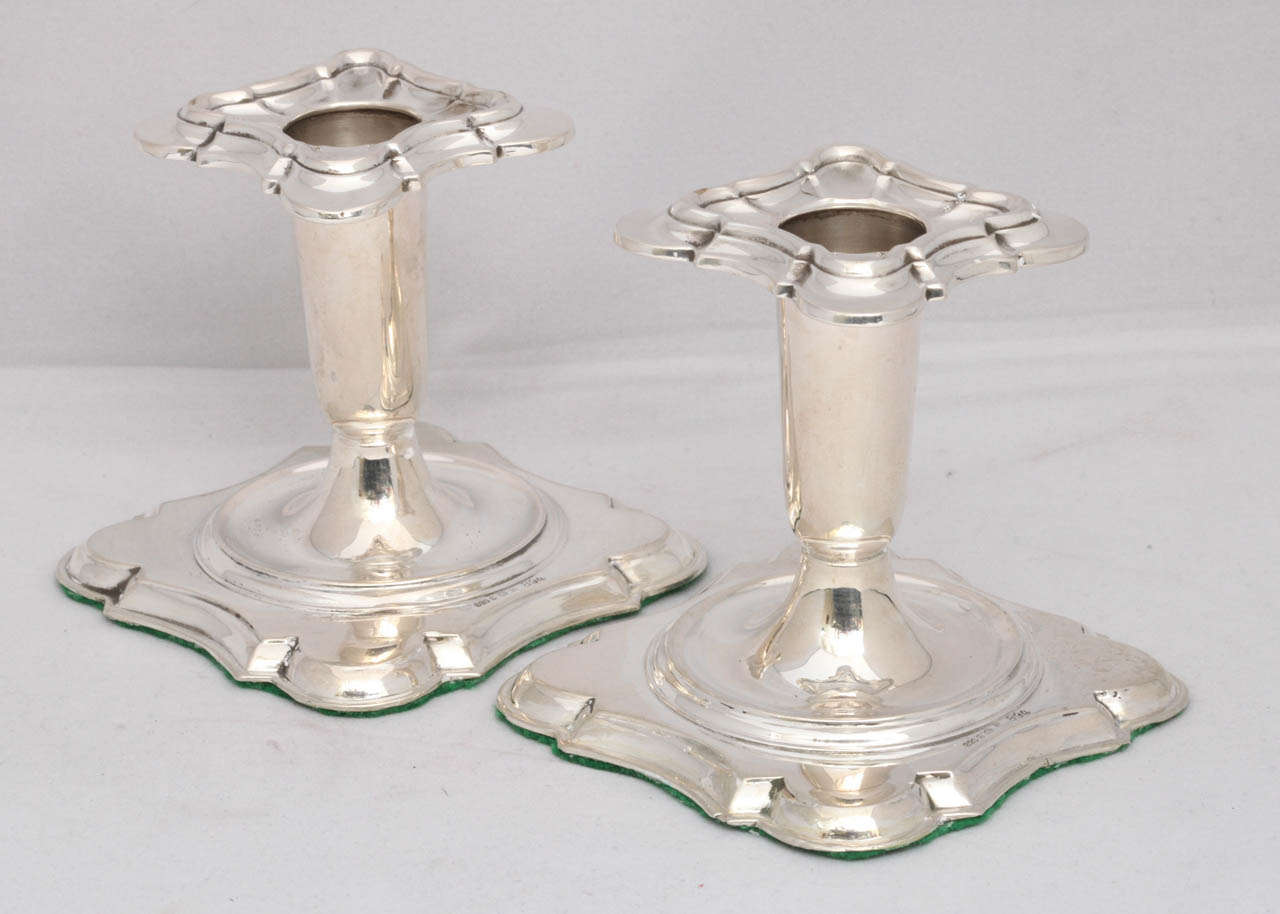 Norwegische kontinentale 850 Silber-Kerzenständer im Art déco-Stil im Angebot 3
