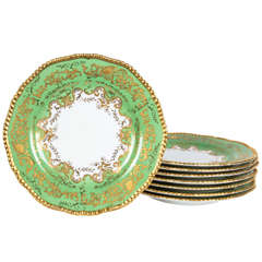12 Tiffany & Co. Green Dinner Plates