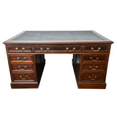 Vintage Mahogany Partner Desk by Hobbs of London