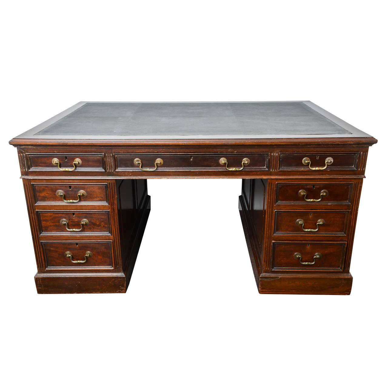 Vintage Mahogany Partner Desk by Hobbs of London at 1stDibs partner