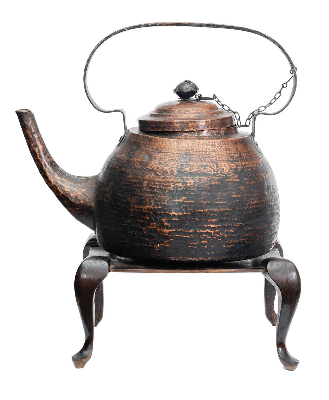 18th Century Rare Hand Embossed Copper Tea Pot