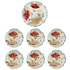 Antique Set of Italian Hand-Painted Plates