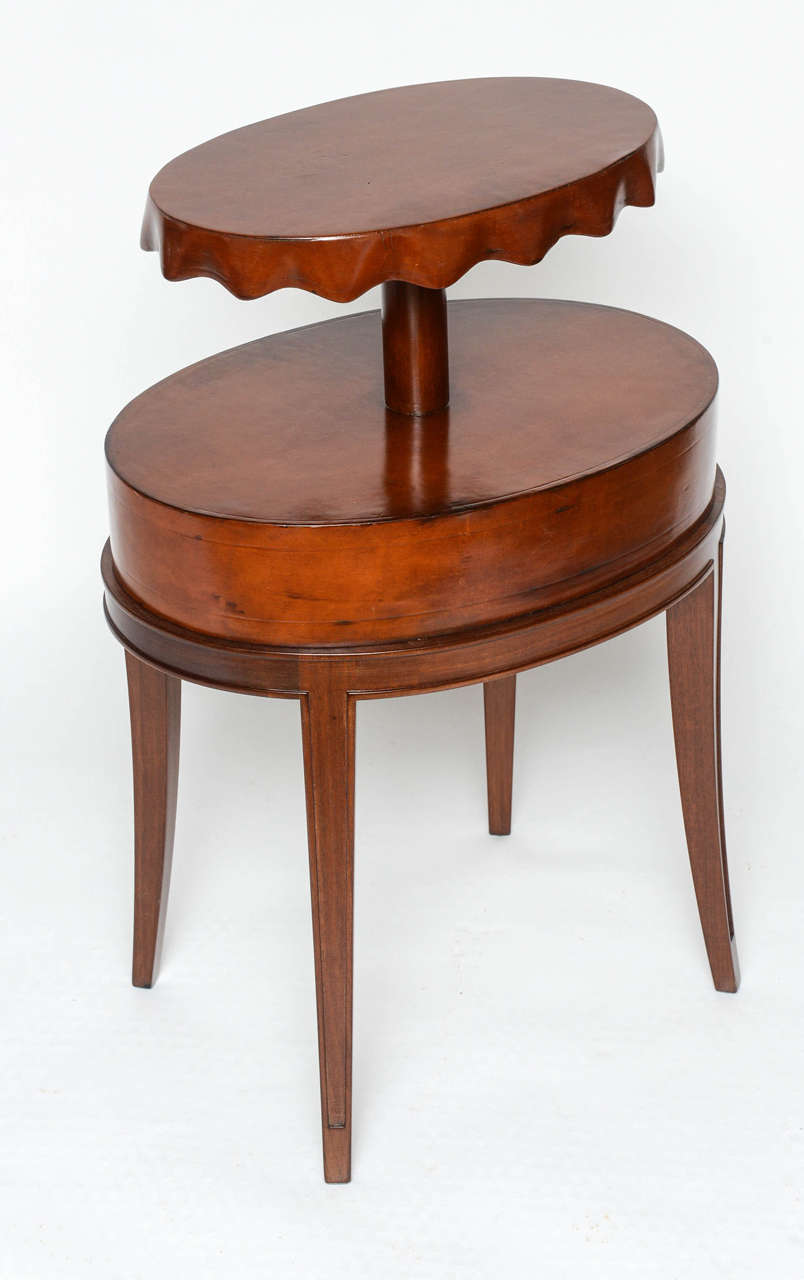 Leather Covered Lamp Table by Grosfeld House 2
