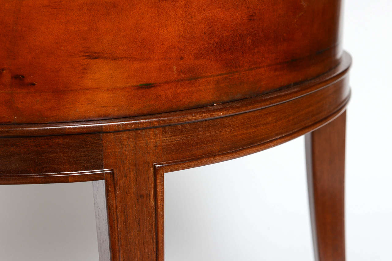 Leather Covered Lamp Table by Grosfeld House 3