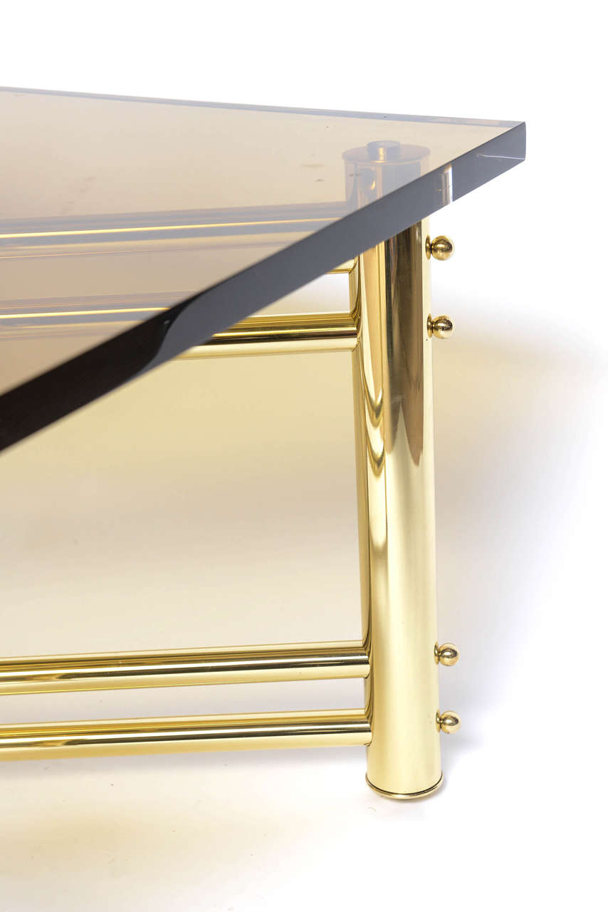 Exceptional Brass and Lucite Cocktail Table 2