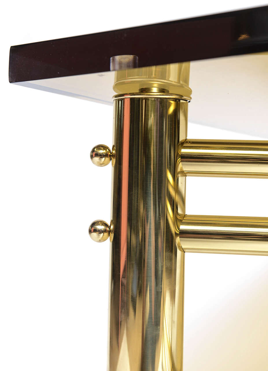 Exceptional Brass and Lucite Cocktail Table For Sale 4