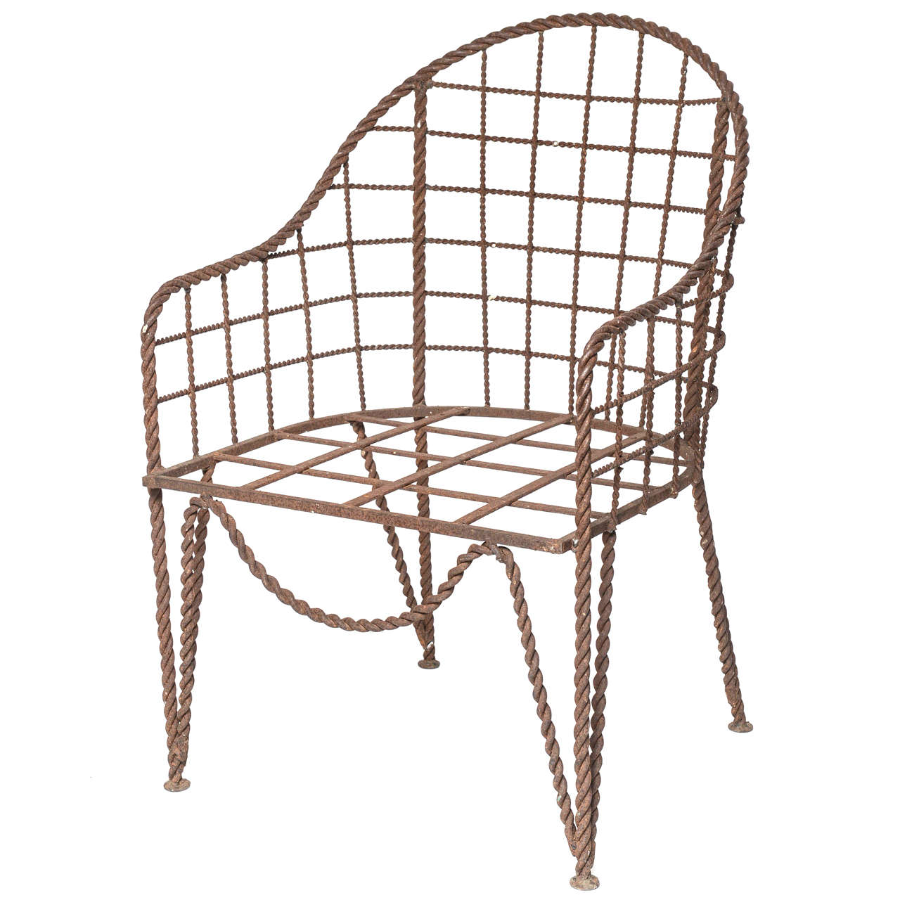 Exceptional and Rare Rene Prou Wrought Iron Chair