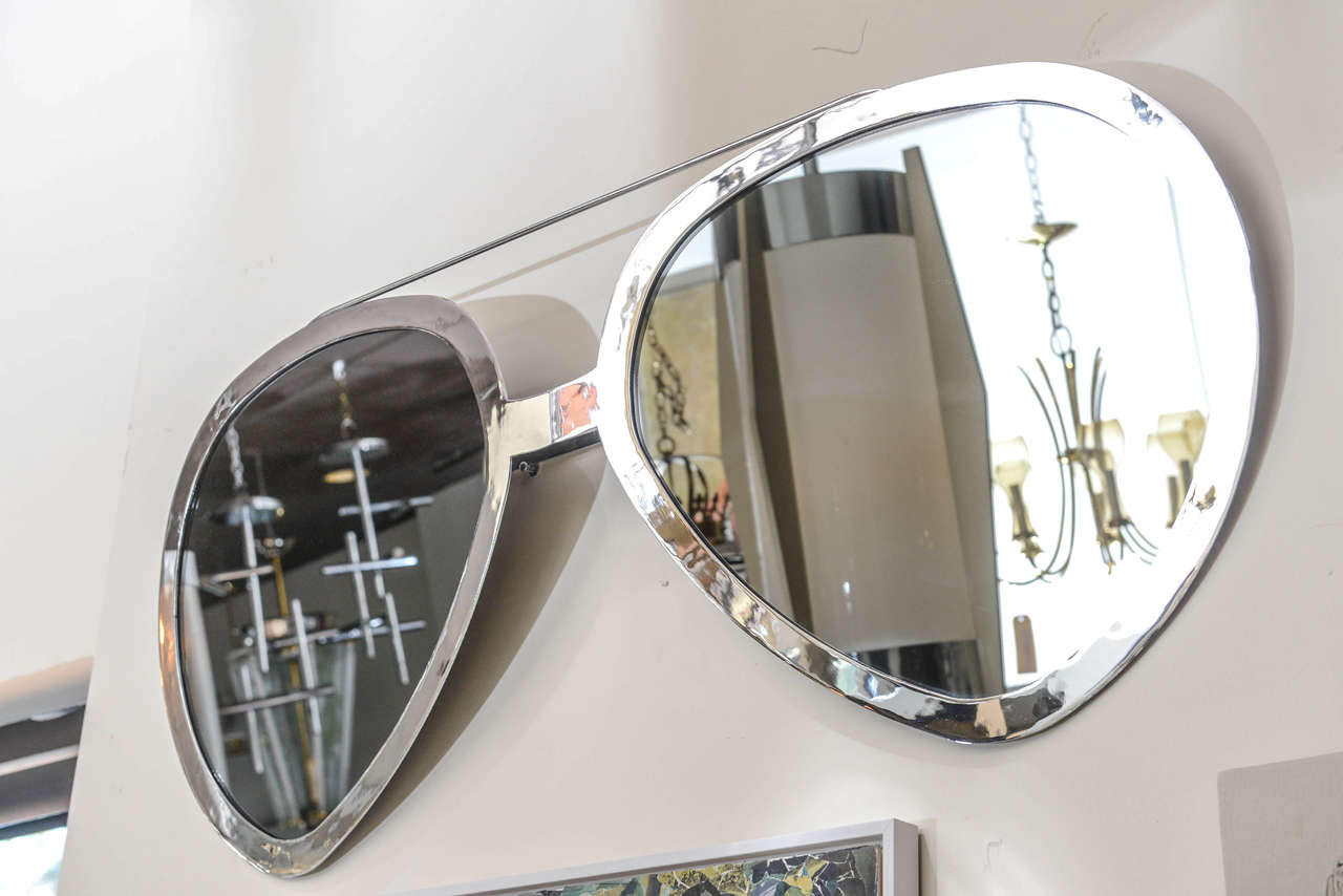 20th Century Oversized Aviator Mirror Sunglasses