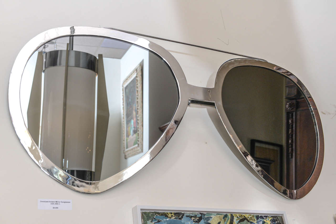 Oversized Aviator Mirror Sunglasses at 1stDibs