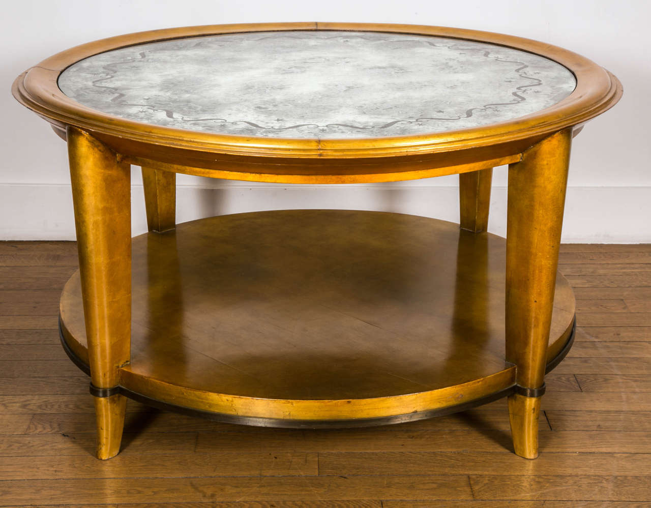 Art Deco Important Giltwood Coffee Table by A. Arbus and M. Ingrand, 1938