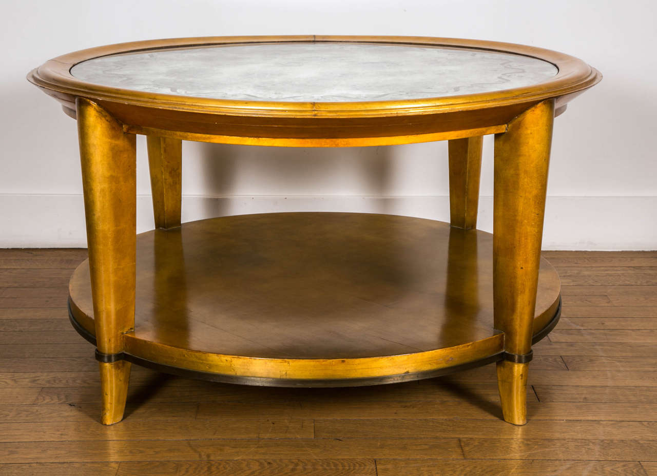 French Important Giltwood Coffee Table by A. Arbus and M. Ingrand, 1938