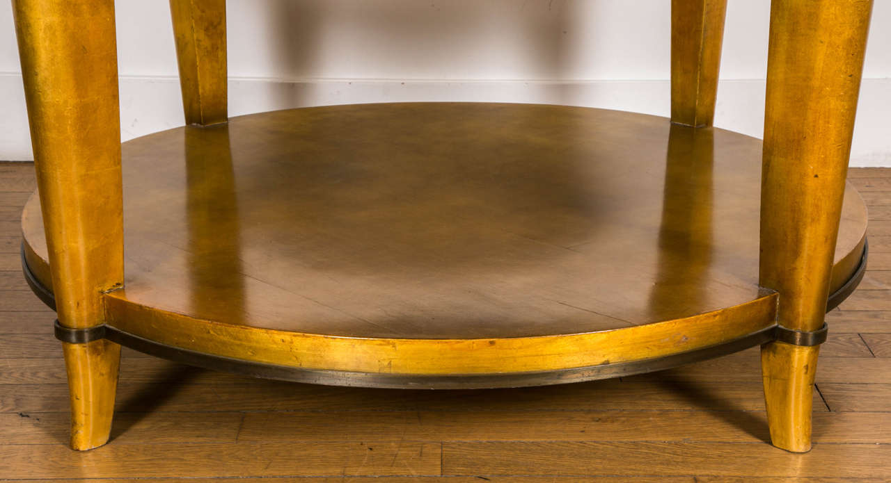 Mirror Important Giltwood Coffee Table by A. Arbus and M. Ingrand, 1938
