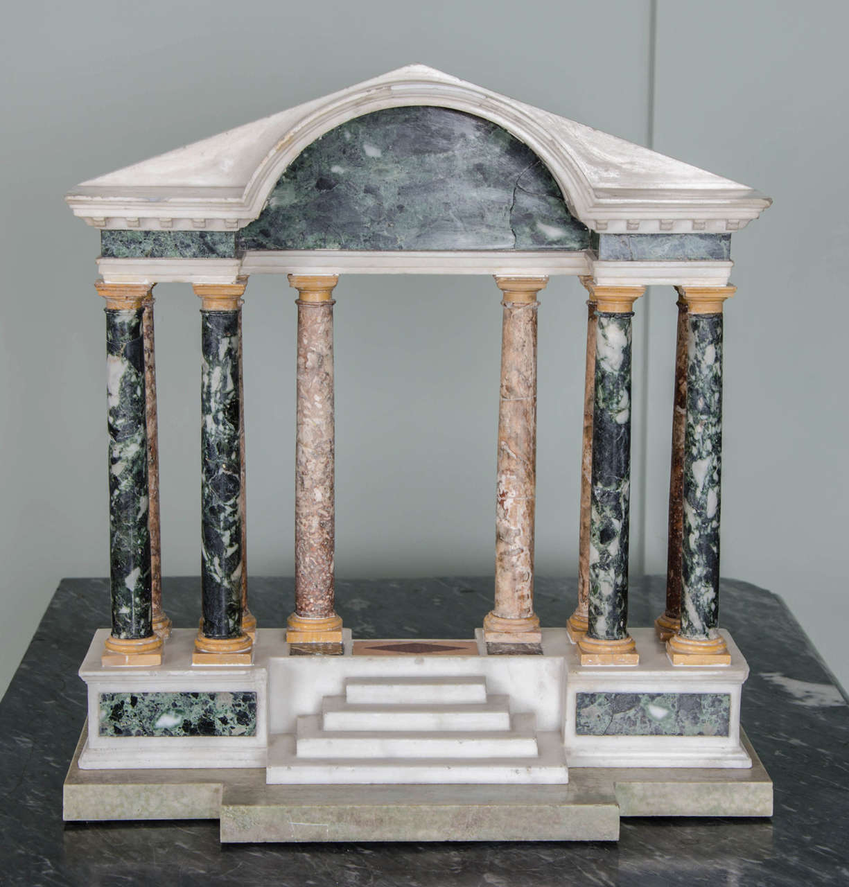 Finely detailed grand tour model of a palladian portico 2