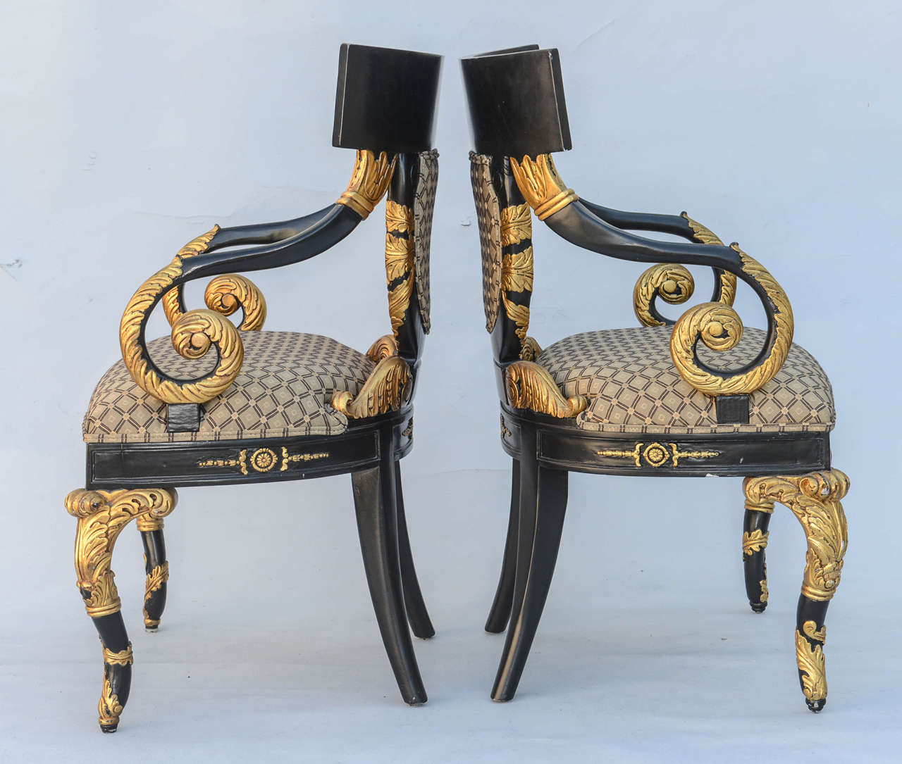 Italian Pair of Versace Home Collection Armchairs