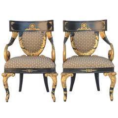 Vintage Pair of Versace Home Collection Armchairs