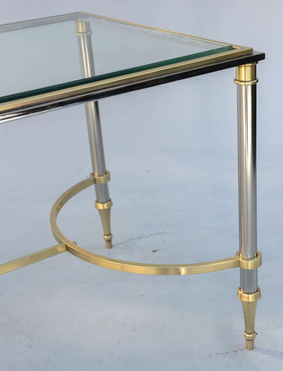 Brass and Steel Jansen Style Coffee Table 2