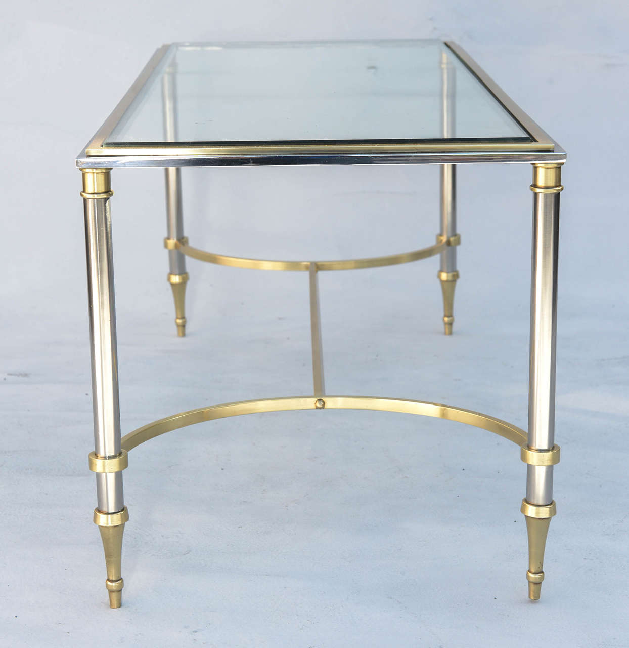 Brass and Steel Jansen Style Coffee Table 4