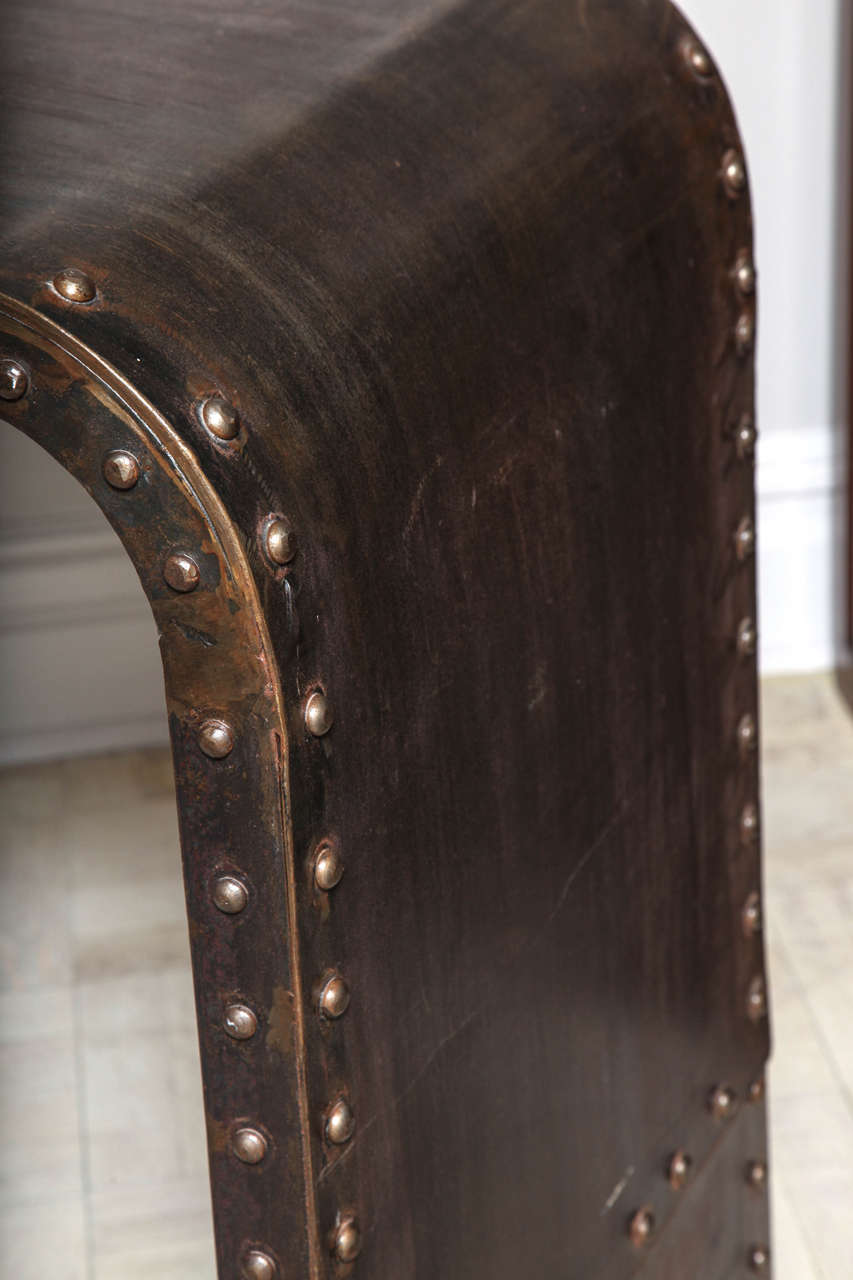 20th Century Studded Console Table In Good Condition In New York, NY