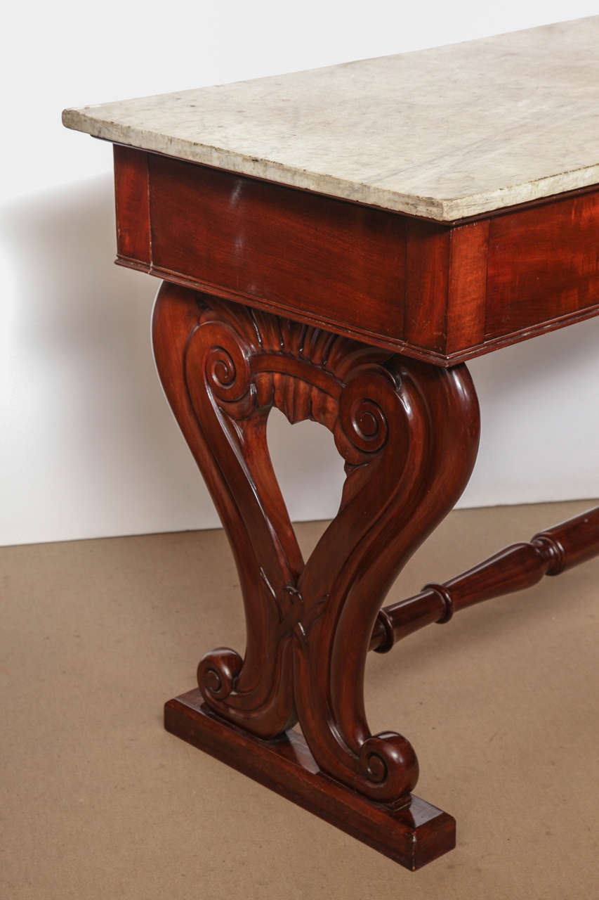 Early 19th Century Irish, Mahogany and Marble Top Console In Good Condition In New York, NY