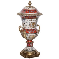 20th Century Urn with Bronze Mounts