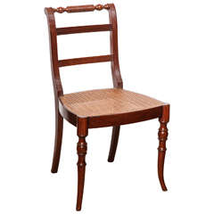 Early 19th Century English Regency, Mahogany and Caned Side Chair