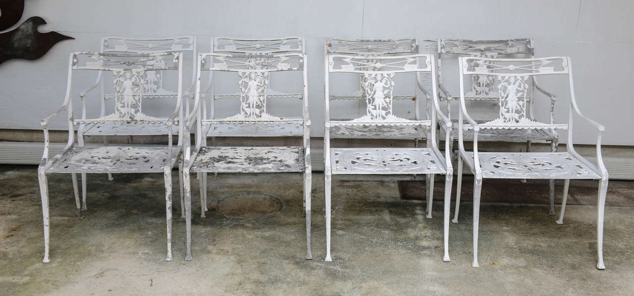 Set of Eight Vintage Garden Chairs