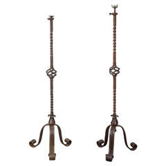 Pair of French Iron Floor Lamps