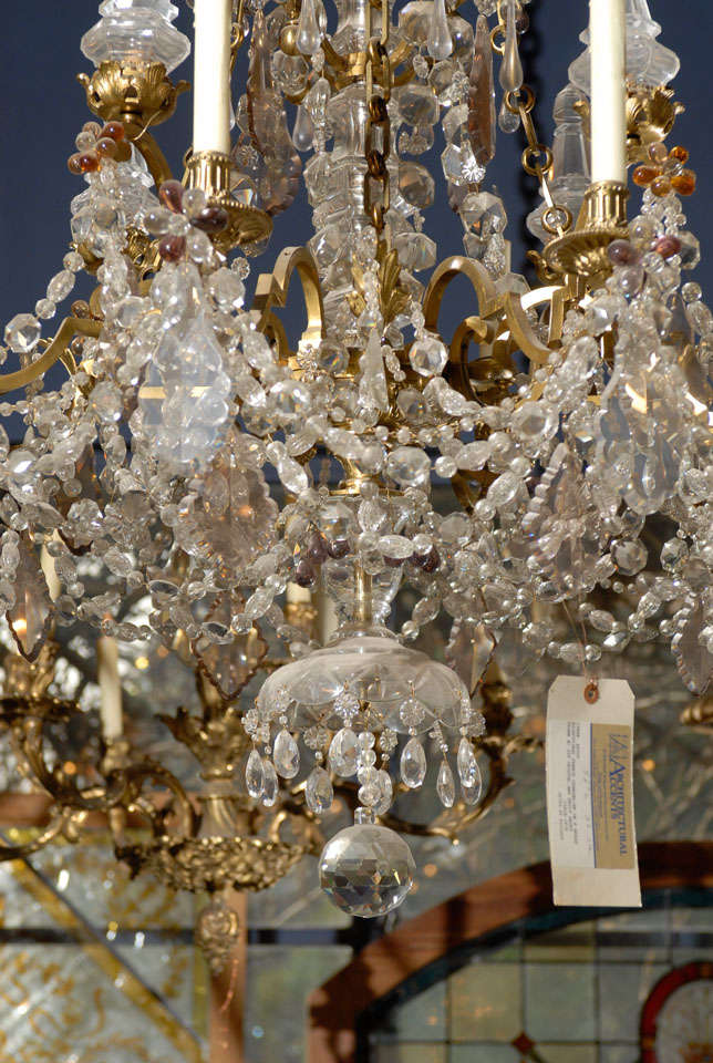 19th Century 19th C French Crystal Chandelier For Sale