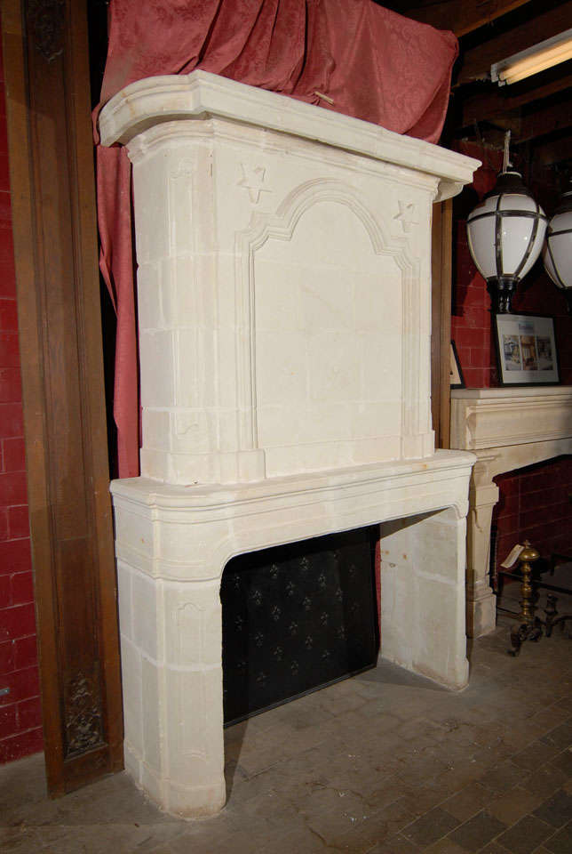 18th.c French Limestone Chimneypiece