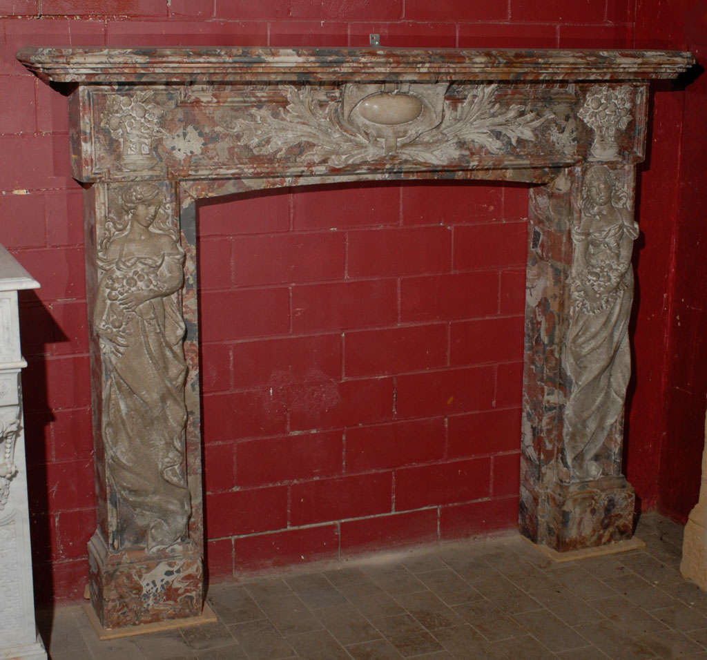 19th.c Italian Scagliola mantel