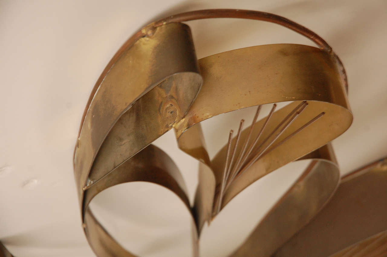 Late 20th Century Curtis Jere Brass Butterfly Sculpture. For Sale