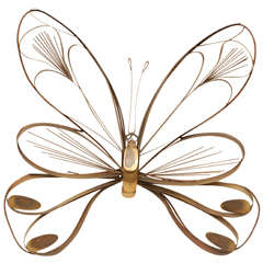 Curtis Jere Brass Butterfly Sculpture.