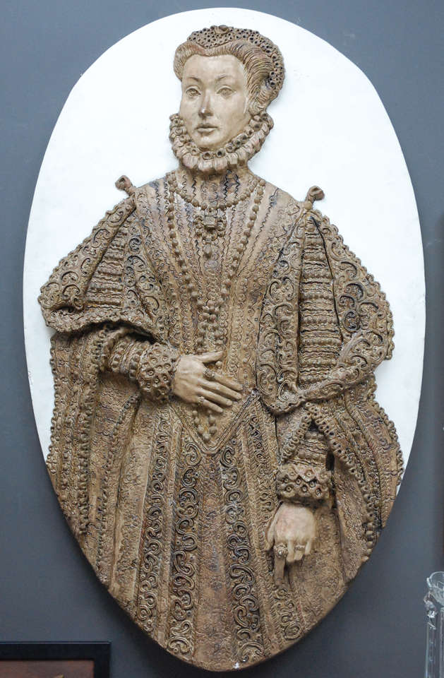 Plaster Relief Wall Sculpture of Tudor Lady